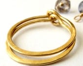 18k Gold Hoop Urban Earrings - Free Shipping
