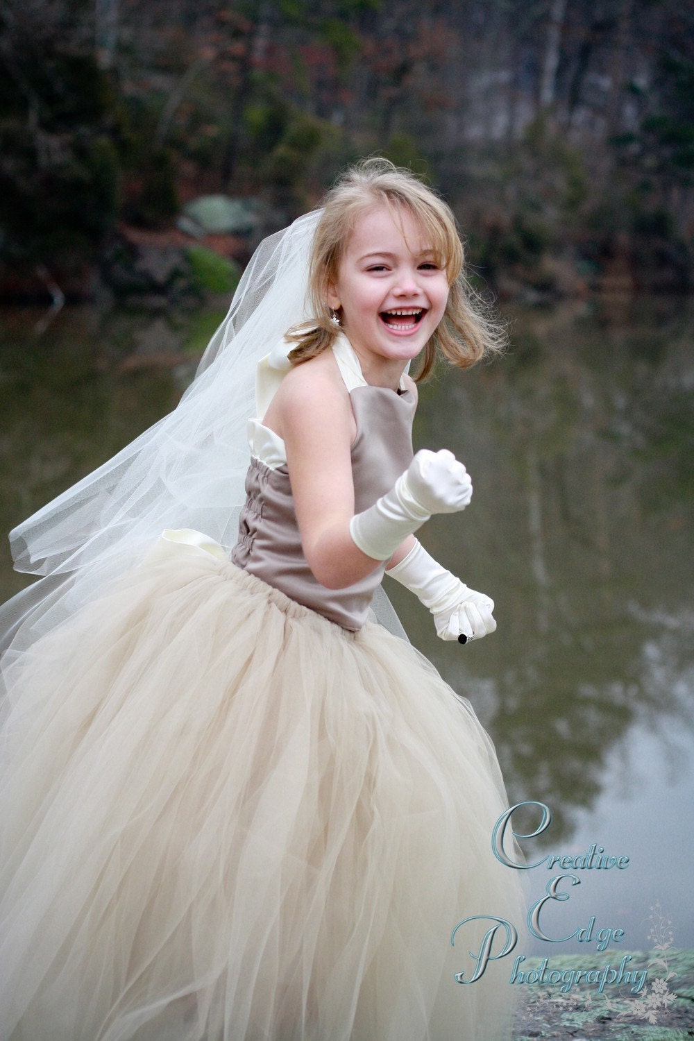 Sale--Sale--Sale--Size 6/7 Only--Champagne Color--Flower Girl Tutu Satin Halter Top Set--Perfect for Flower Girl Dresses----Many Colors