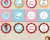 PRINTABLE Girl Ice Skating Party Circles (Personalized) Il_170x135