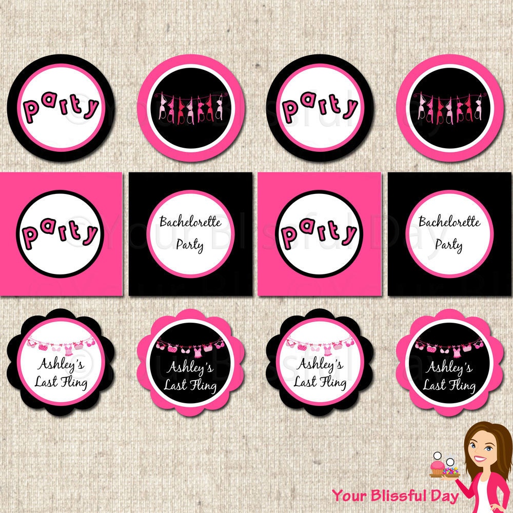 PRINTABLE Bra-line Bachelorette Party Circles (Personalized) Il_570xn