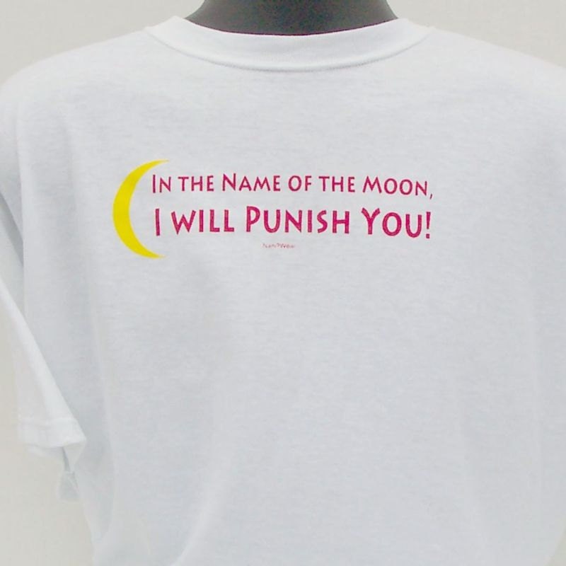 Sailor Moon Anime T-Shirt (In the Name of the Moon I will Punish You) White