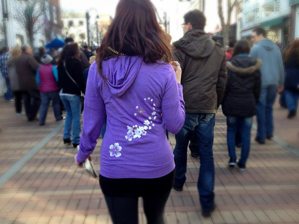 Organic "I am INSPIRED" Purple Layering Hoodie - size XS