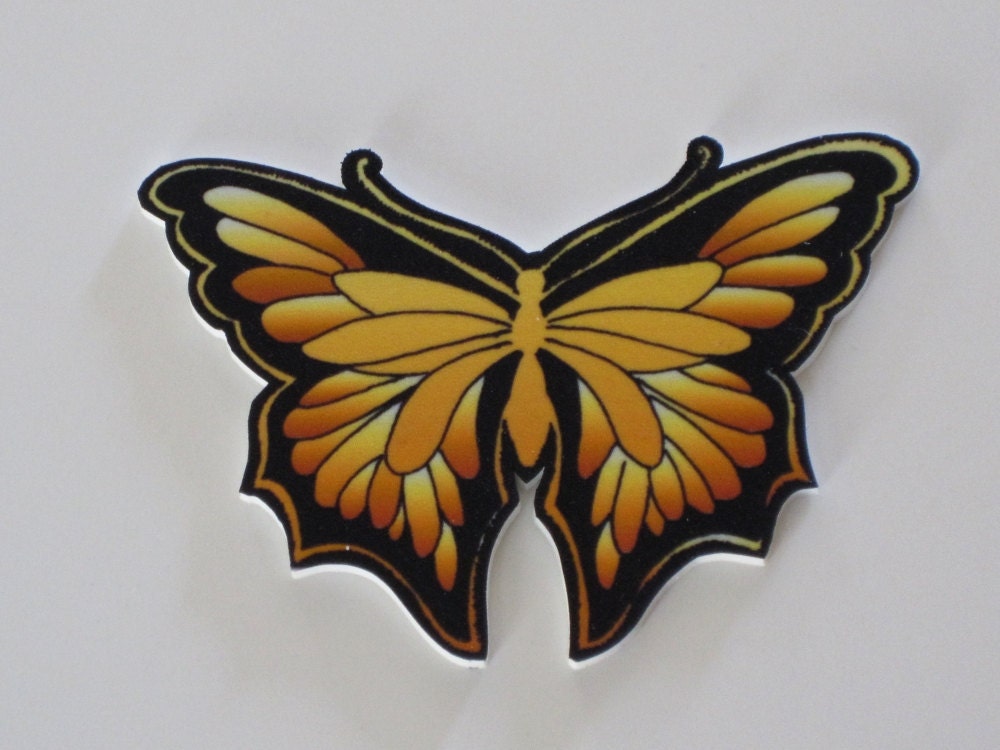 yellow butterfly magnet shrink plastic