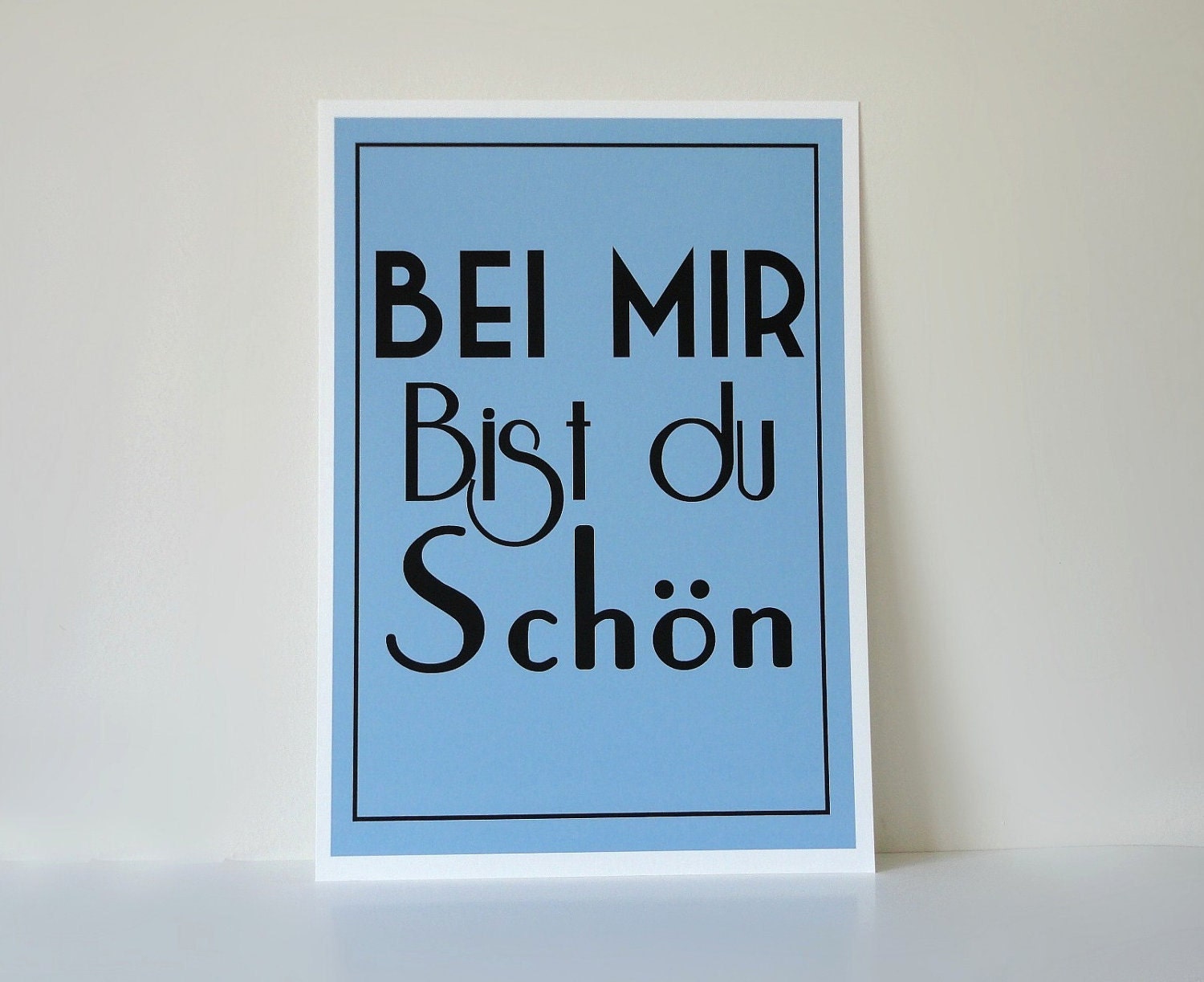 Bei Mir Bist Du Schön Print Lyrics Typography Archival Print in A4