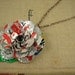 TRENDY 30 inch Pendant Necklace. RecycledcSoda Can Art - Diet Coke Flower and Leaf