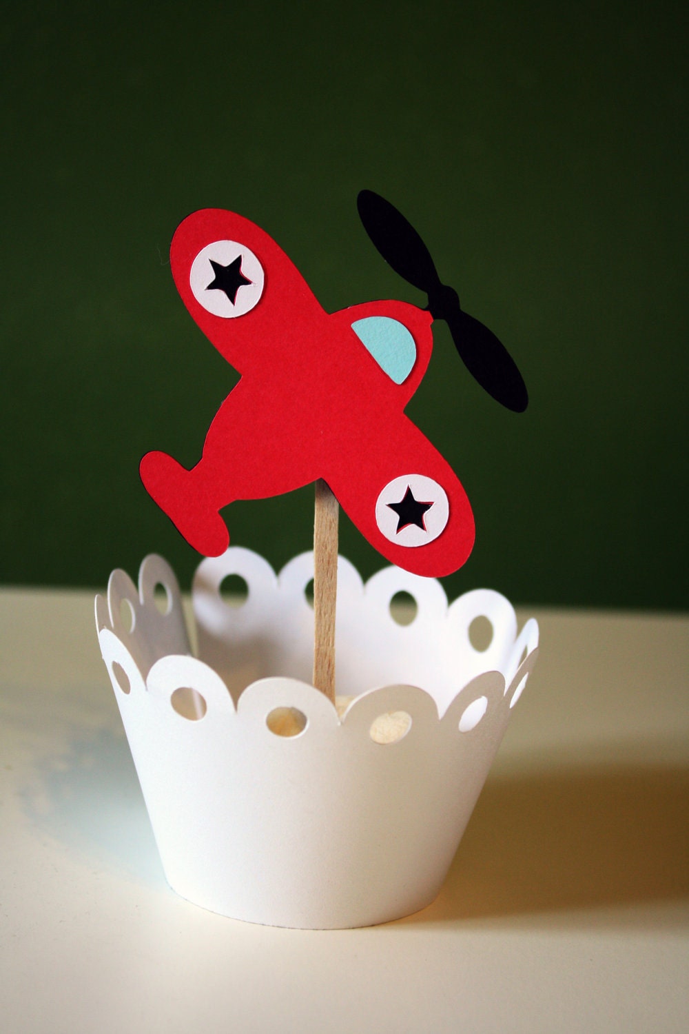 Baby Toy Airplane Cupcake Toppers / Cake Topper