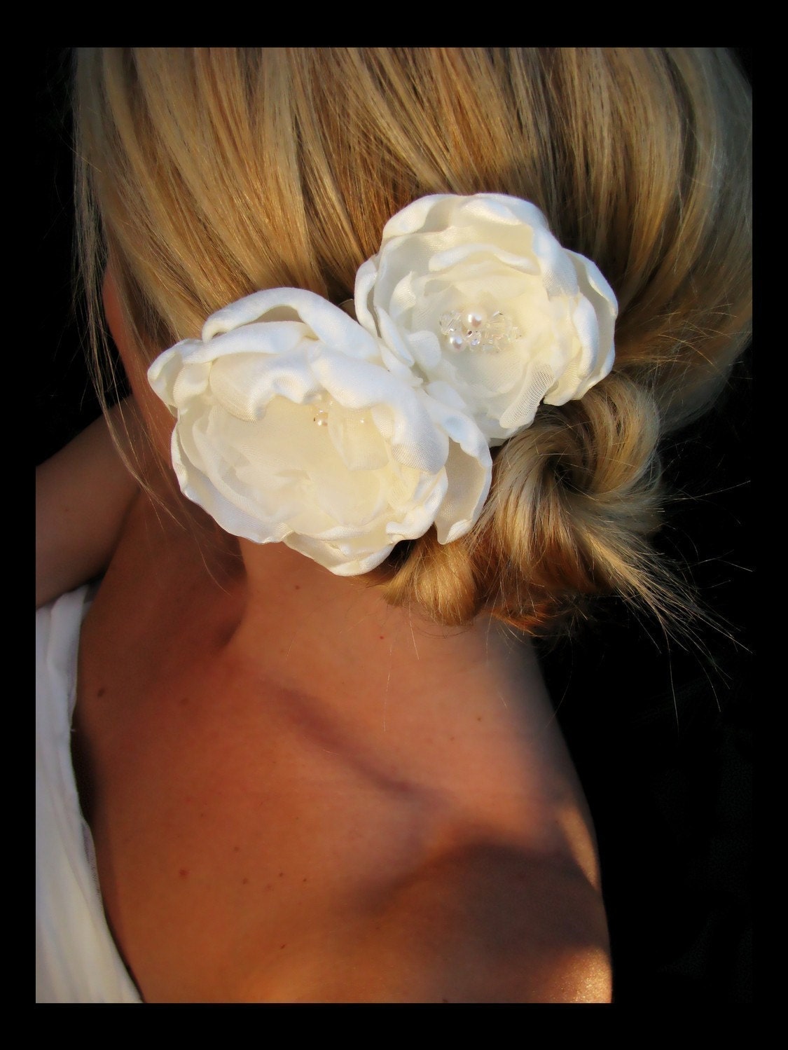 Maggie bridal wedding hair flowers, bridal hair accessories