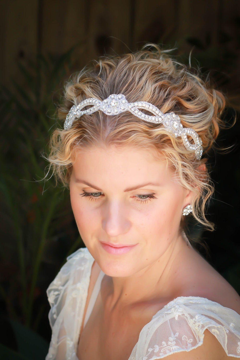 Lola bridal headband, rhinestone headband, wedding headband, bridal hair accessories