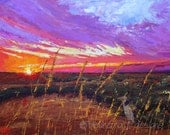sunset art- Sky Fire- 8x10 acrylic painting print