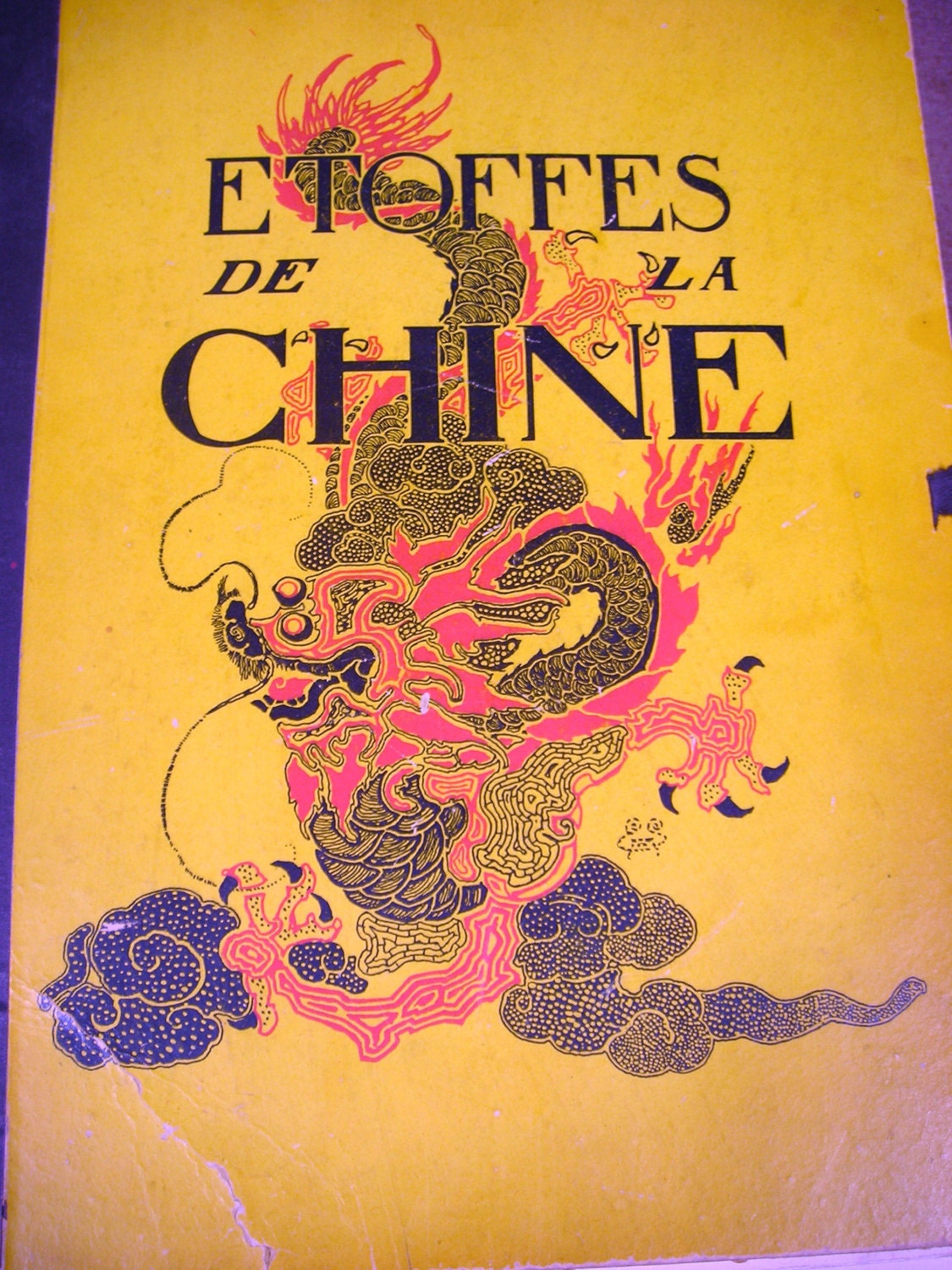Oversized Chinese/French Book of over 50 hand painted plates.