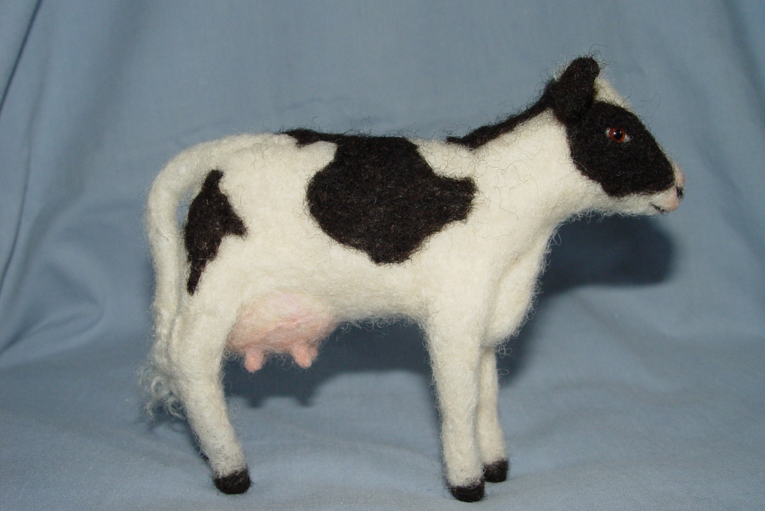 Custom Order Your Favorite Animal Needle Felted Holstein Cow Wool Sculpture