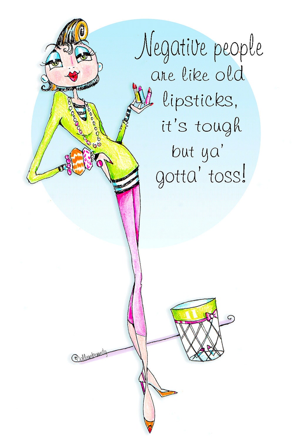 Tao of Lipstick woman humor print