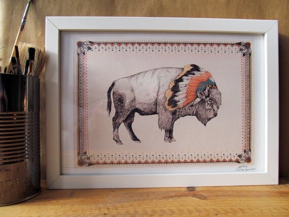 White Bison // A4 print
