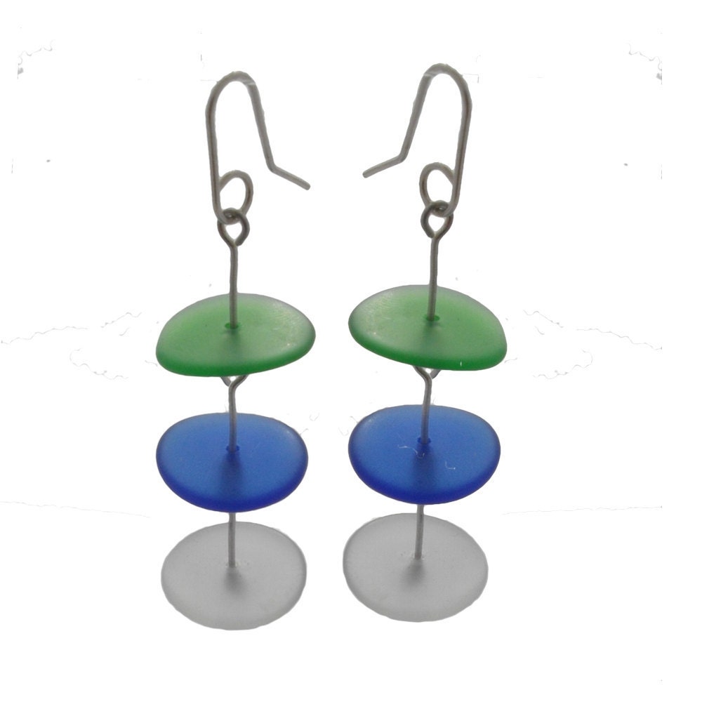 Glass Pancake Earrings.