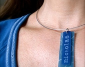 personalized necklace - baby name birthday - plastic keepsake pendant - custom order - mother's day gift - new mom