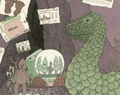 Loch Ness Monster Loves Sasquatch Screenprint 18x24
