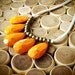 tangerine orange with cream necklace
