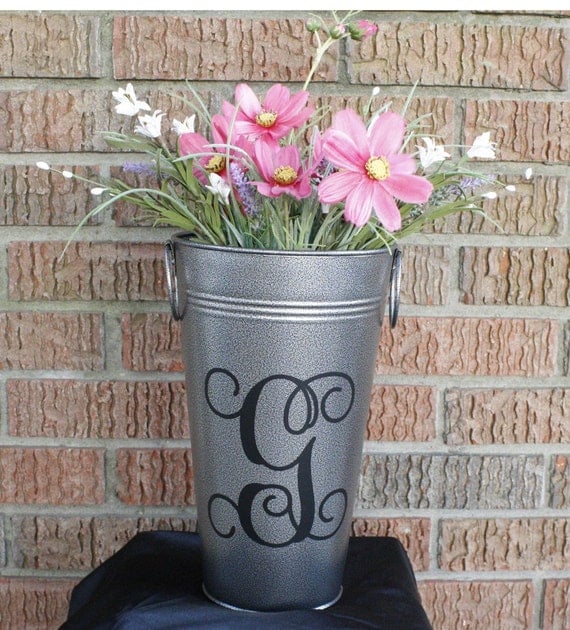 Vase French 11" Pewter and Personalized