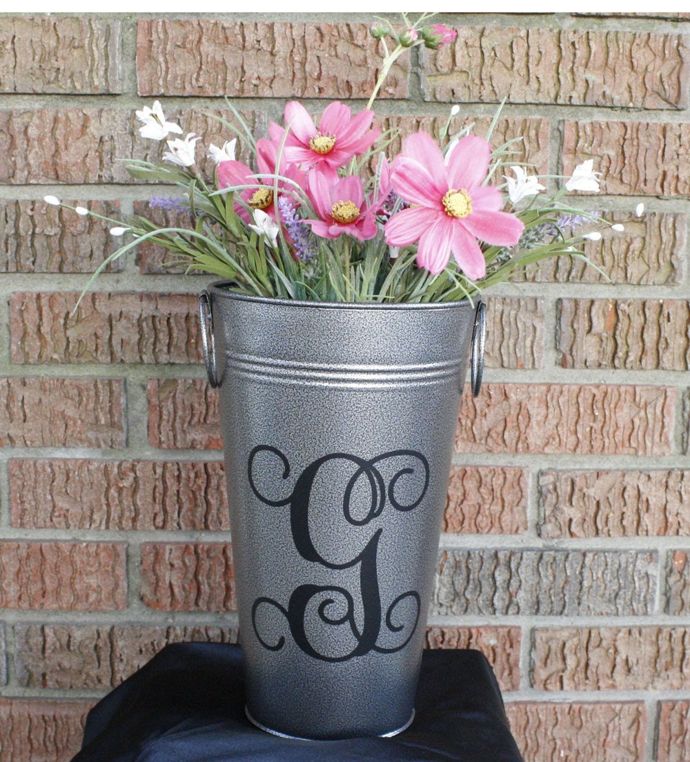 Vase French 11" Pewter and Personalized
