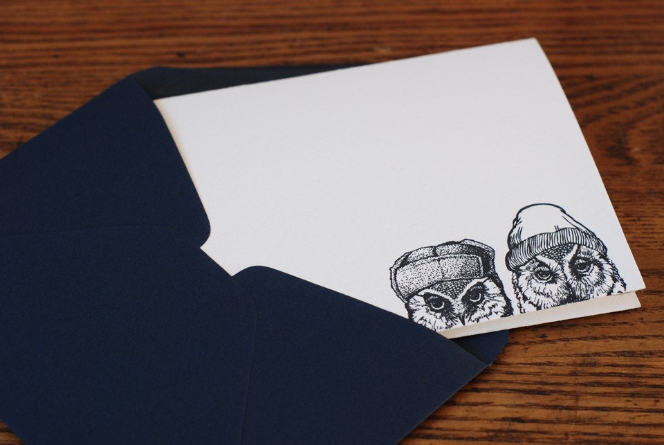An Owl Flavored Greeting (in a single letterpress printed card & envelope)