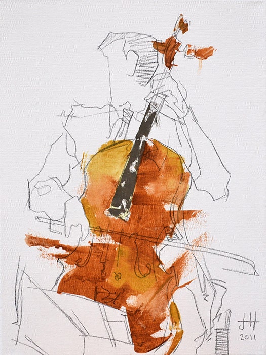 Quartet Series - 3 of 4 - 8.5 x 11 in. art print of original painting by Jaime Hernandez