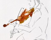 Quartet Series - 4 of 4 - 8.5 x 11 in. print of original painting by Jaime Hernandez
