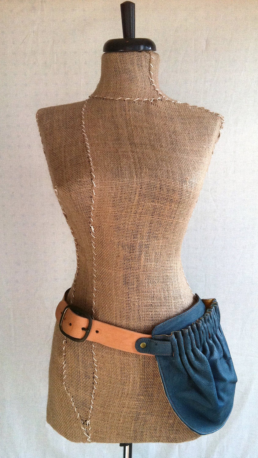 Leather Hip Bag- Teal Hip Pocket Belt