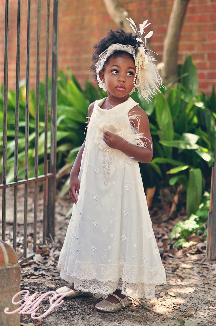 Sweet and Delicate Lace Flower Girls Dress