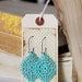 The MARSALI - Aqua Filigree Round Diamond Dangle Earrings - Anthropologie Style- Bridesmaid Gifts, Stocking Stuffers or Family Pictures