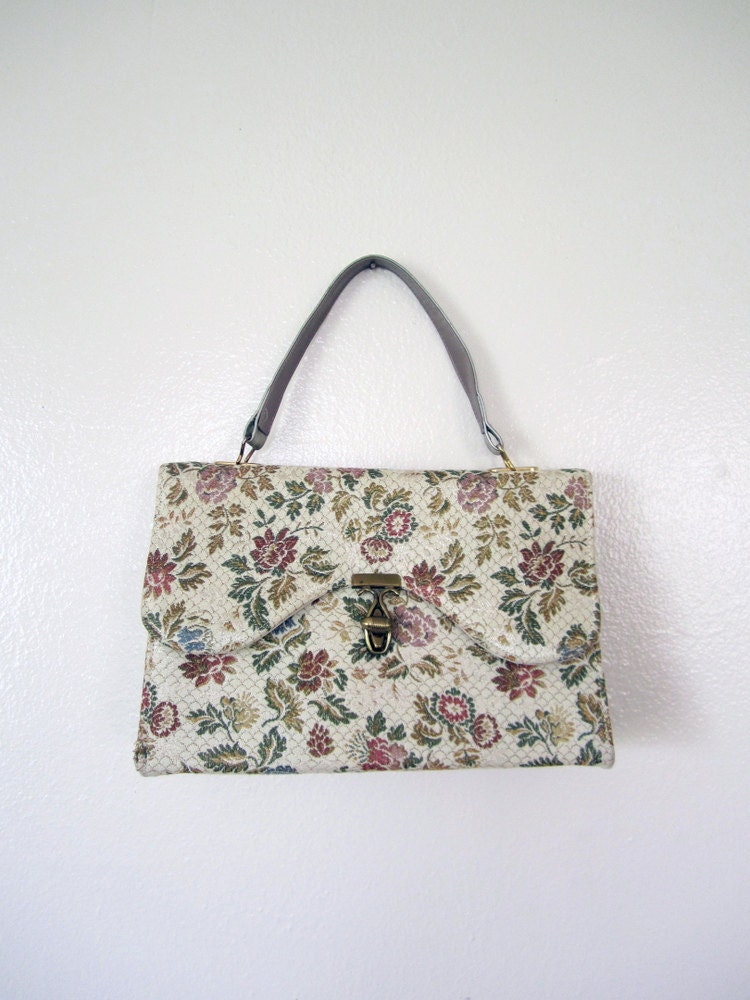 SALE Vintage Handbag / 50's Brocade Purse