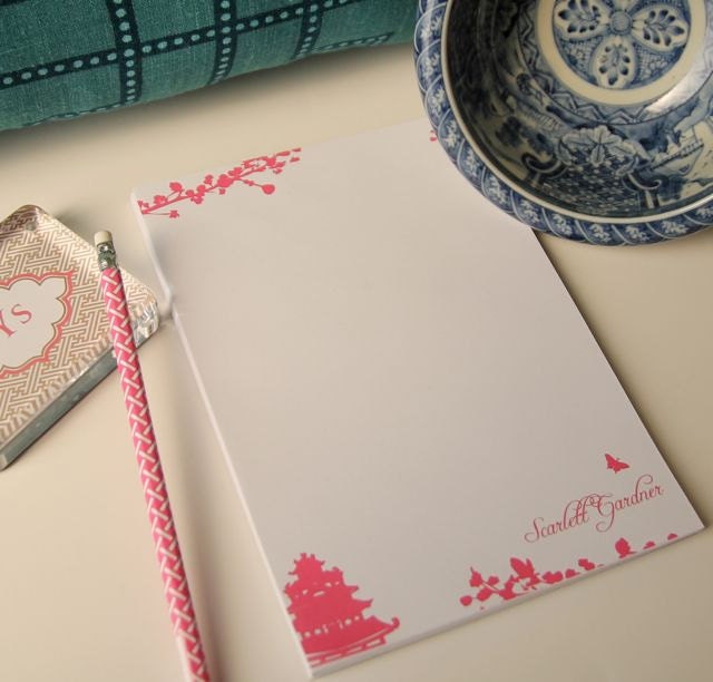 Personalized Note Pad - Chinoiserie