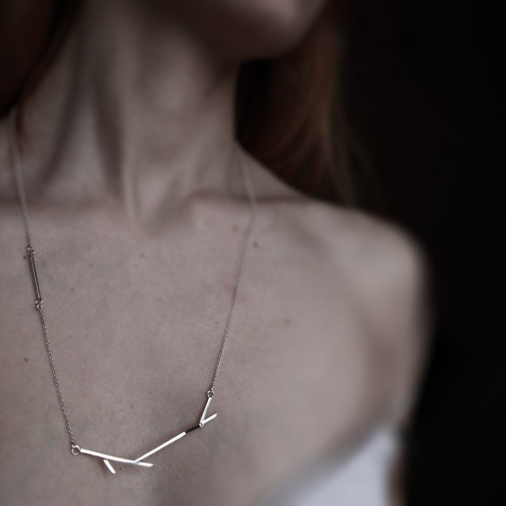 Sticks 05 . sterling silver twig necklace