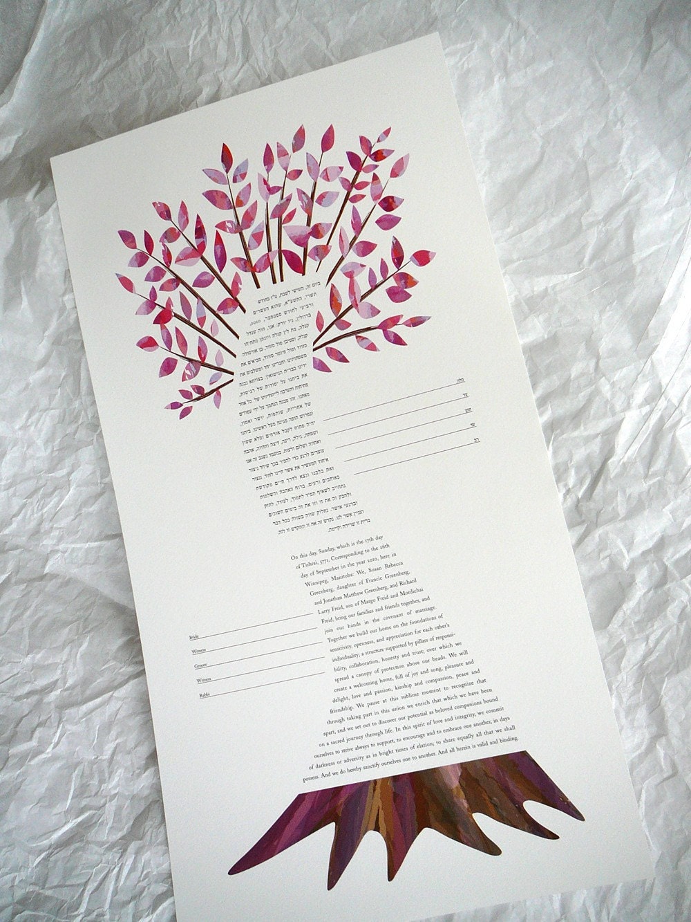 Ketubah - Fuchsia Tree of Life