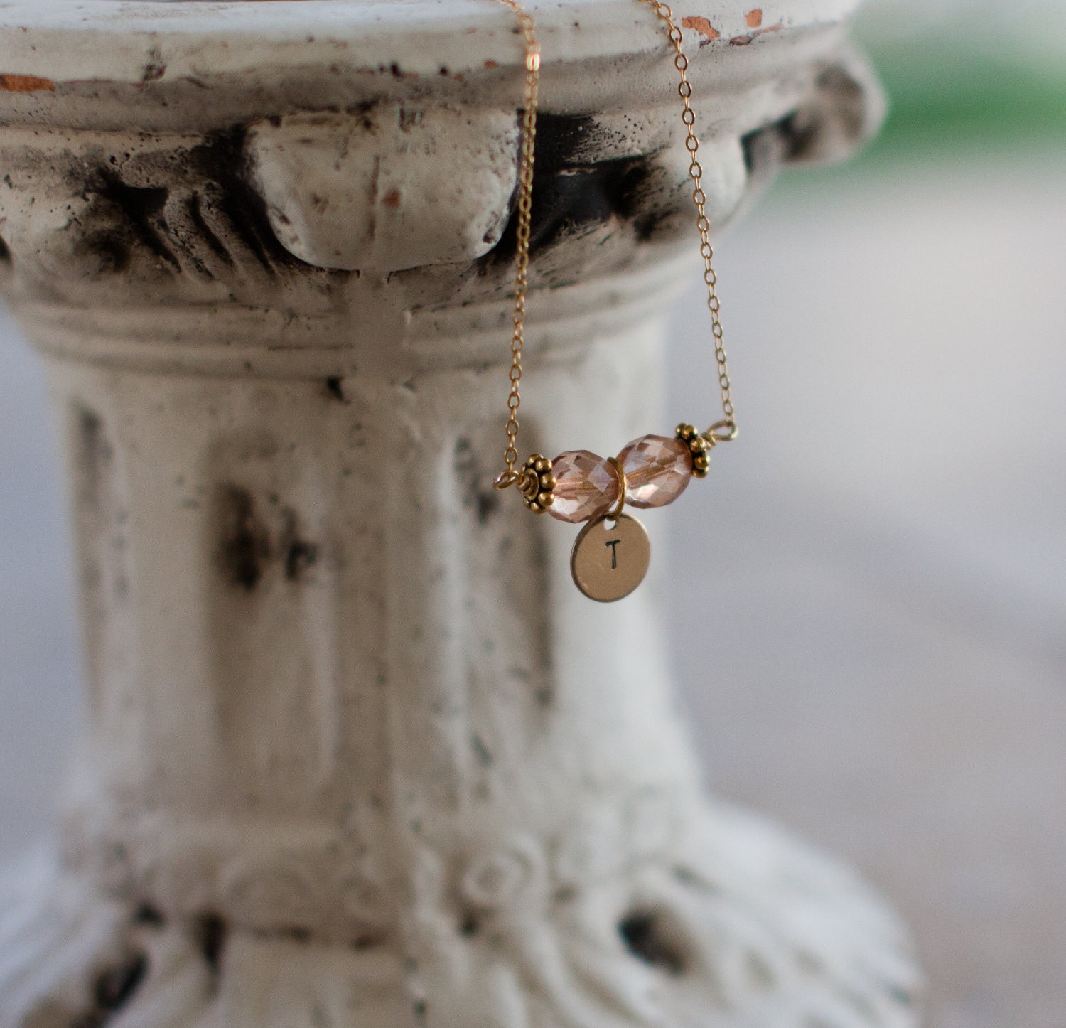 Initial bracelet-14k gold filled initial charm bracelet