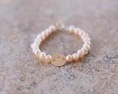 Baby bracelet-pink fresh water pearl baby bracelet