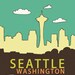 Urban Chic Loft Home Decor Wall Art Travel Poster - Seattle Version 2.0 - 8x10 City Skyline Poster Travel Art