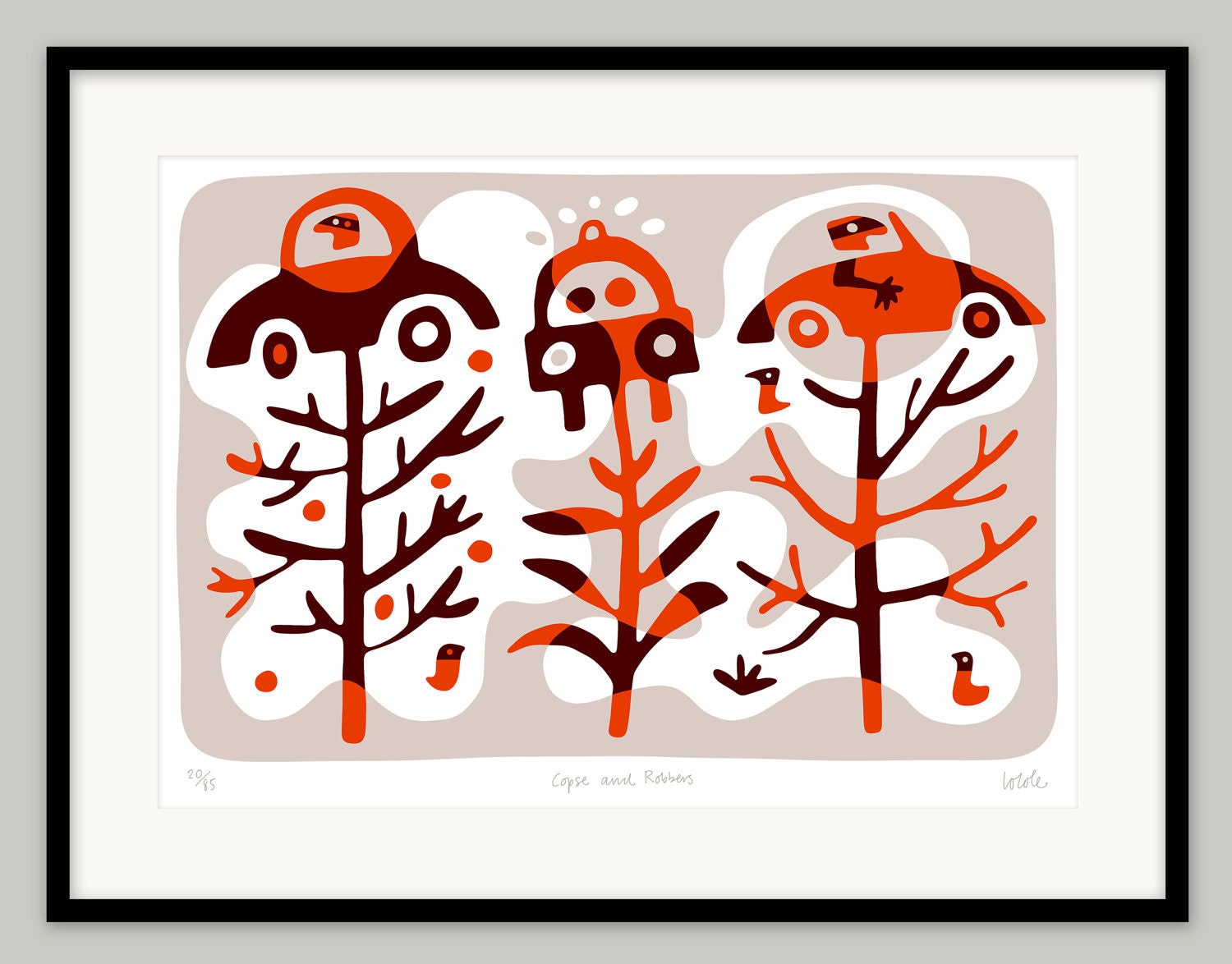 Copse and Robbers by Lo Cole - Limited edition archival pigment ink print