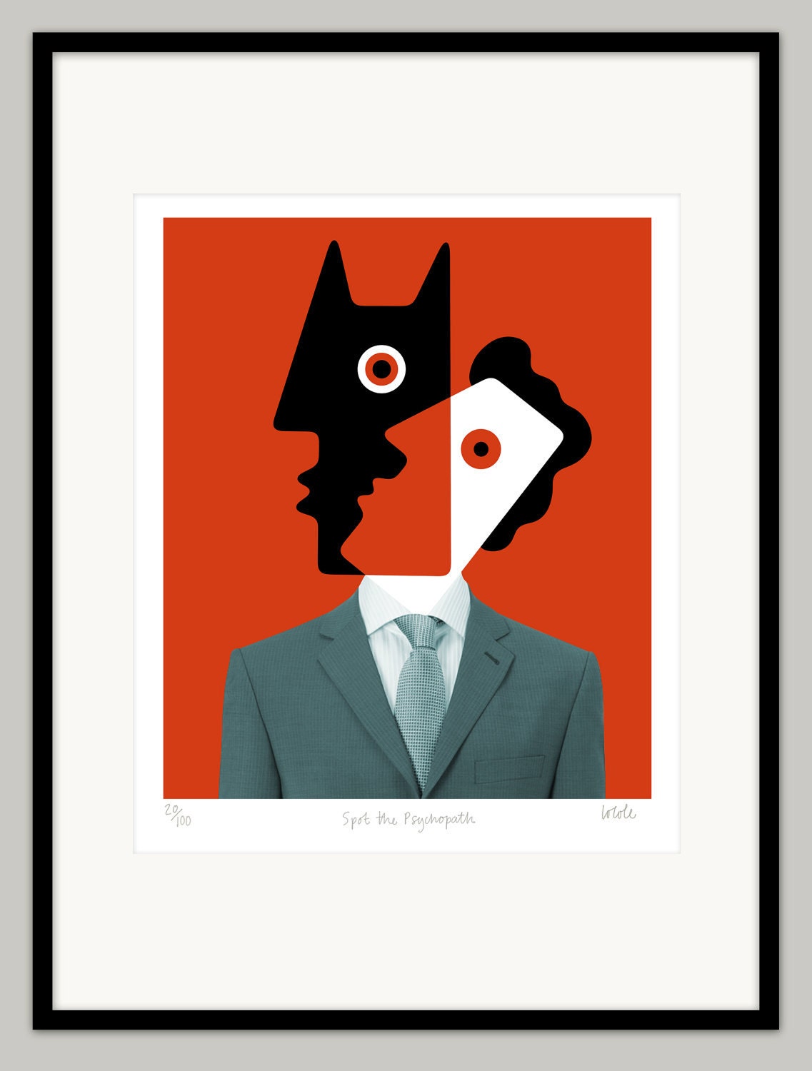 Spot The Psychopath by Lo Cole - Limited edition archival pigment ink print