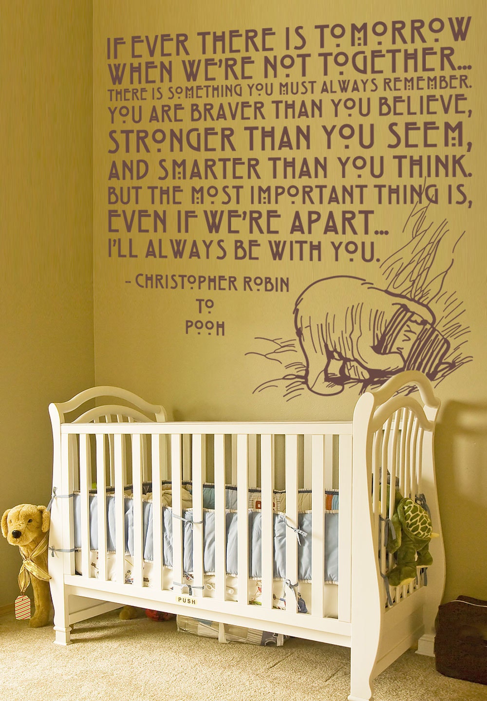 Vinyl Wall Decal Sticker Art - I'll Always Be With You - Winne the Pooh quote - EX Large