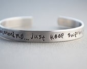 Finding Nemo Inspired Just Keep Swimming Cuff Bracelet by TheCopperFox