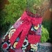 Women's Hostess Apron in Retro Floral, Alexandar Henry Mocca, Red Polka Dots/ Ladies Birthday Gift