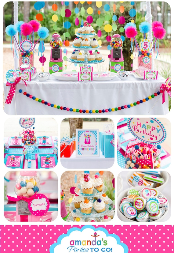 Candy Sweet Shoppe Party Printables Set - Candy Birthday - Gumball - Lollipop by Amanda's Parties TO GO Il_570xn