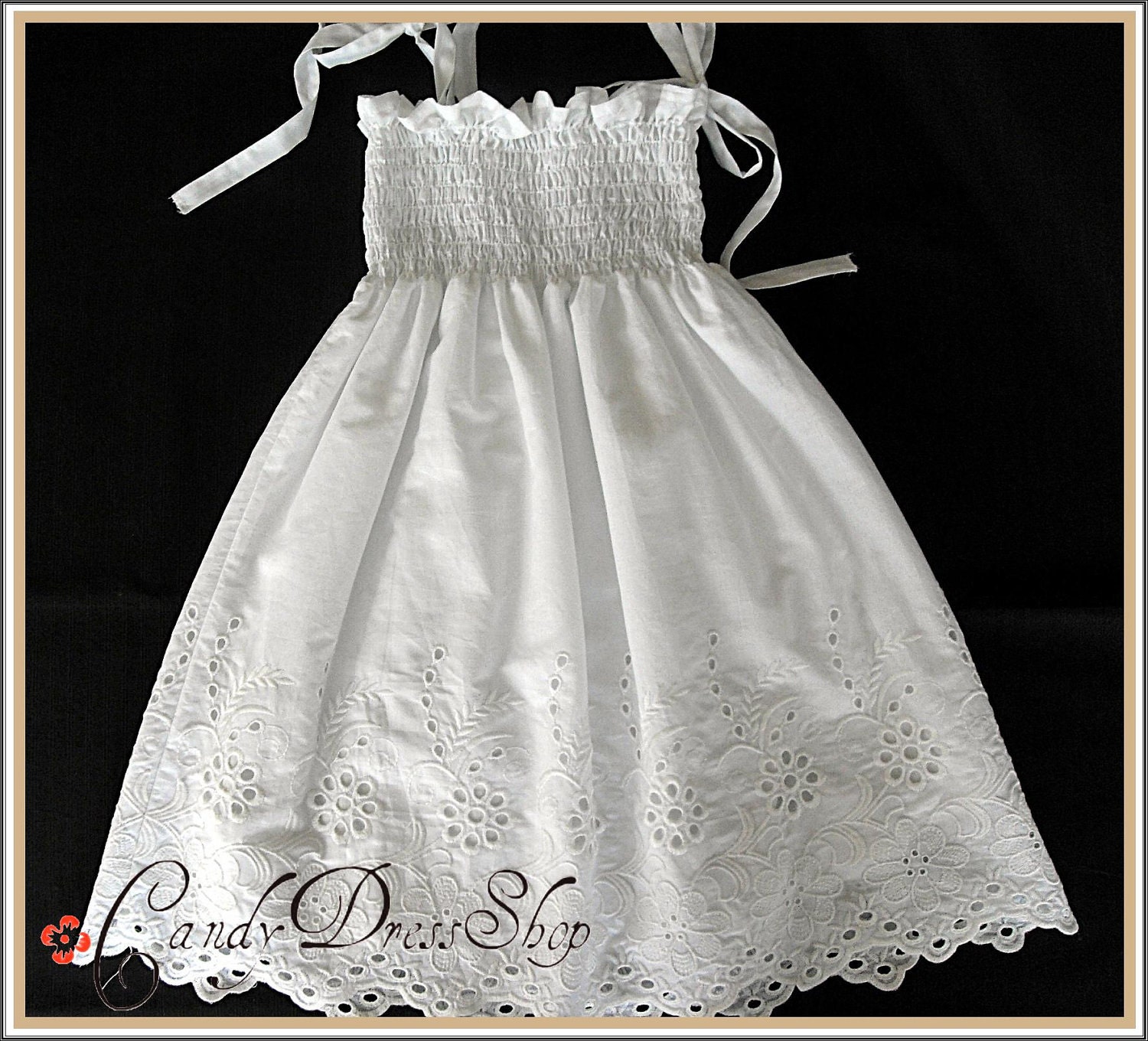 Flower girl dress - Girls Dresses for Summer / Size  3T-4T( Available in sizes 18 month to 5 years) Organic cotton, Super soft white dress.