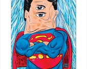 Picasso Superman Print 12x16