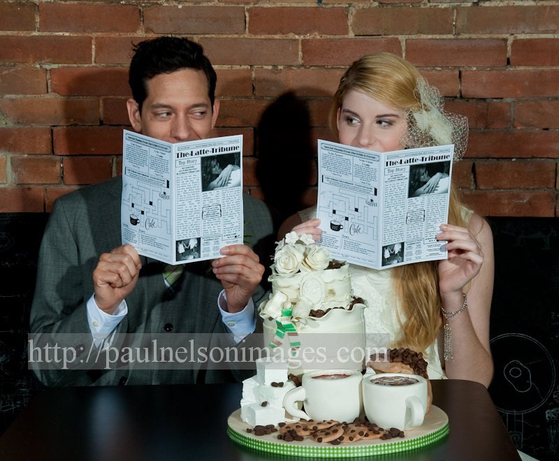 Mini Newspaper Wedding Program