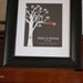 Personalized Paper First Anniversary or Wedding Gift with Carved Initials and Custom Song Lyrics - Names/Wedding Date, 11x14 Print