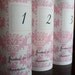 Pink Damask Table Number Luminarias