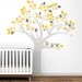 Owl Tree Extra Large Wall Decal - Fun, large owl tree decal - Modern Kids Wall Mural - Brown, red, charcoal, yellow and more colors