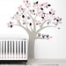 Owl Tree Extra Large Wall Decal - Fun, large owl tree decal - Modern Kids Wall Mural - Brown, red, charcoal, yellow and more colors