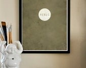 The Planets: 11"x17" Vintage Inspired Modern Art Print - Venus